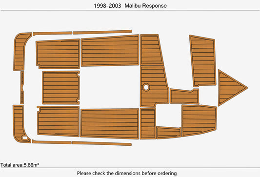 1998-2003 Malibu Response Cockpit Swim platform 1/4" 6mm EVA teak foam Floor