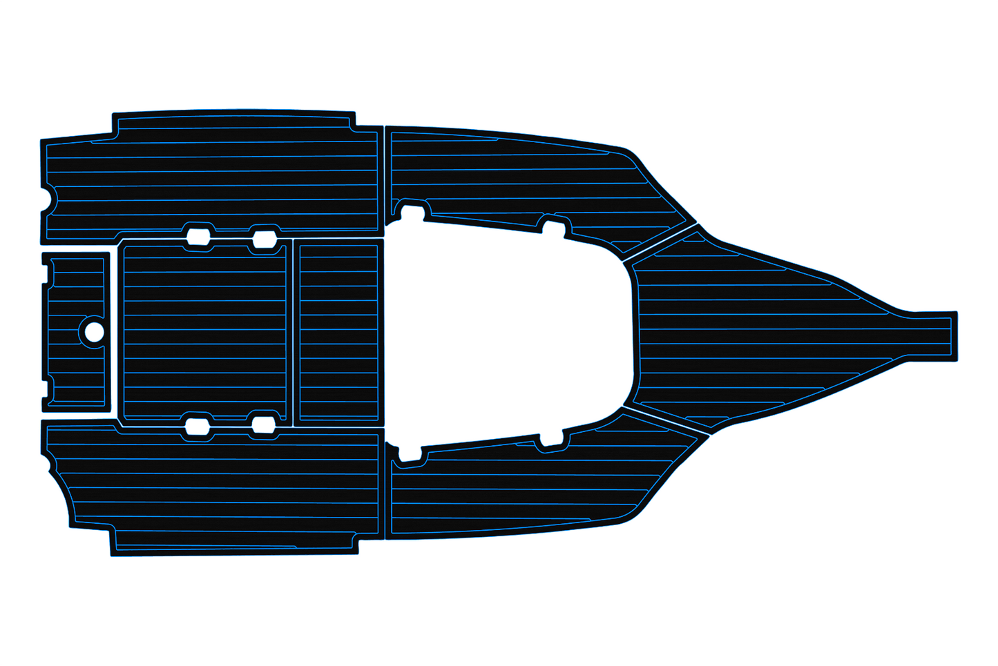 2015-2017 Tidewater 220 Cockpit 1/4"6mm EVA foam Faux teak marine mat floor