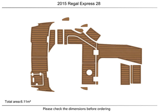 2015 Regal EXpress 28 Cockpit Swim Platform 1/4” 6mm EVA FAUX teak deck floor