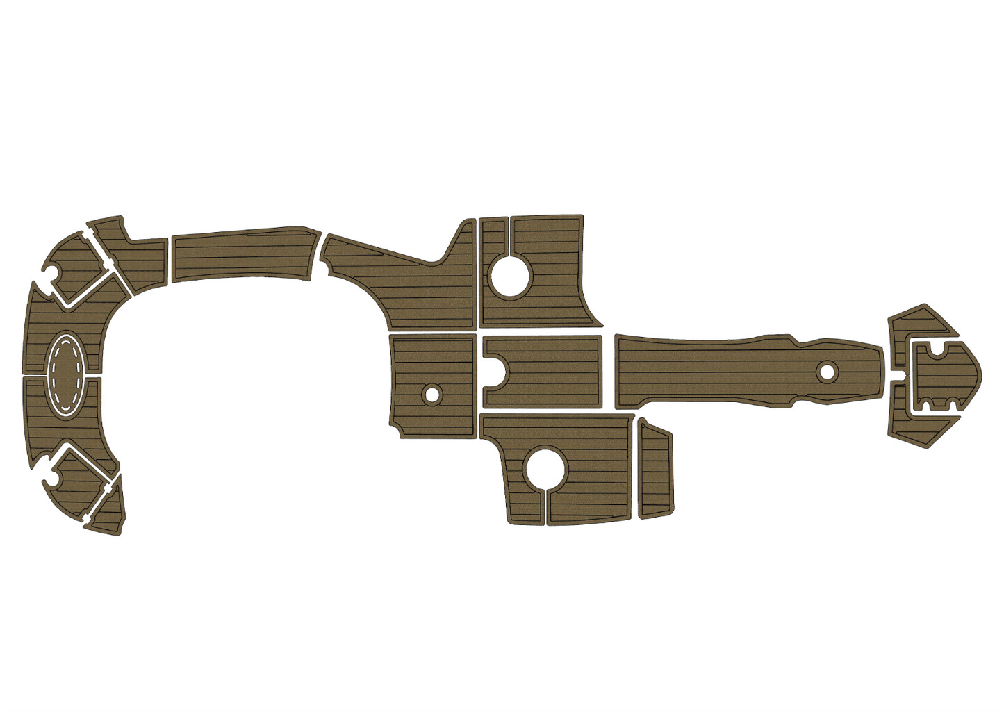 2007-2010 Chaparral 236 SSX DB Cockpit Swim platform 1/4"6mm EVA faux teak Floor