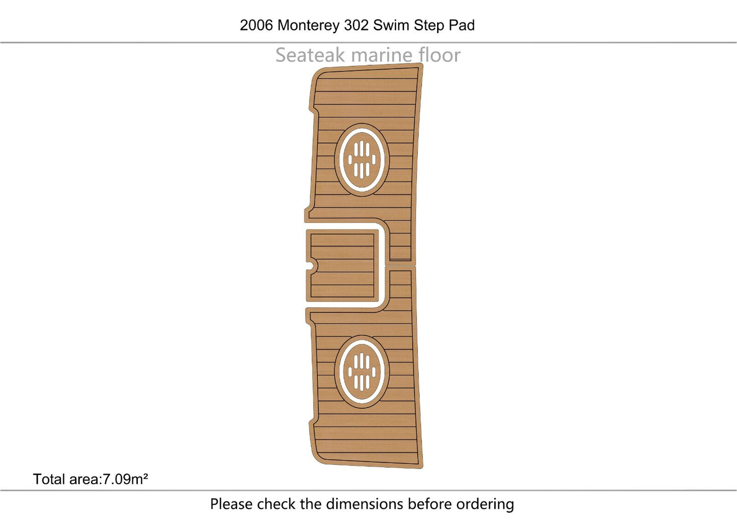 2006 Monterey 302 swim platform 1/4" 6mm EVA Foam FAUX Teak deck floor