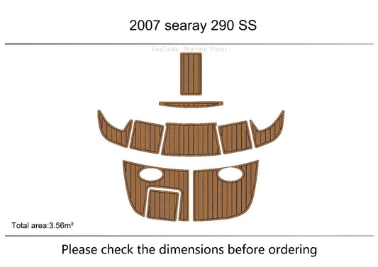 2007 SEA RAY 290 Swimming platform Pads 1/4" 6mm EVA Teak Decking marine floor