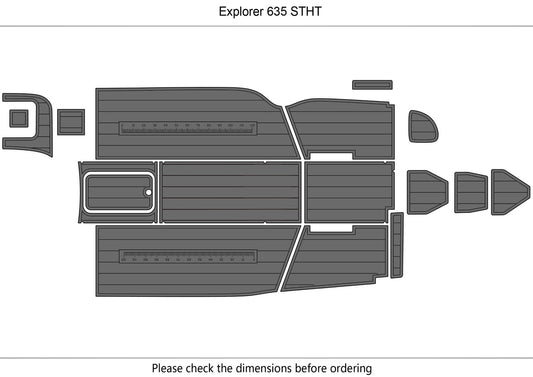 Explorer 635 STHT cockpit Swim platform 1/4" 6mm EVA Foam Teak Deck floor