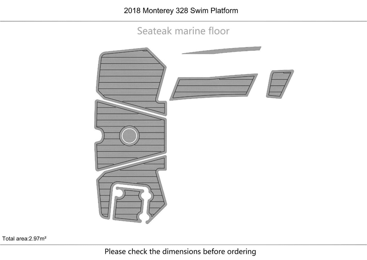 2018 Monterey 328 swim platform 1/4" 6mm EVA Foam FAUX Teak deck floor