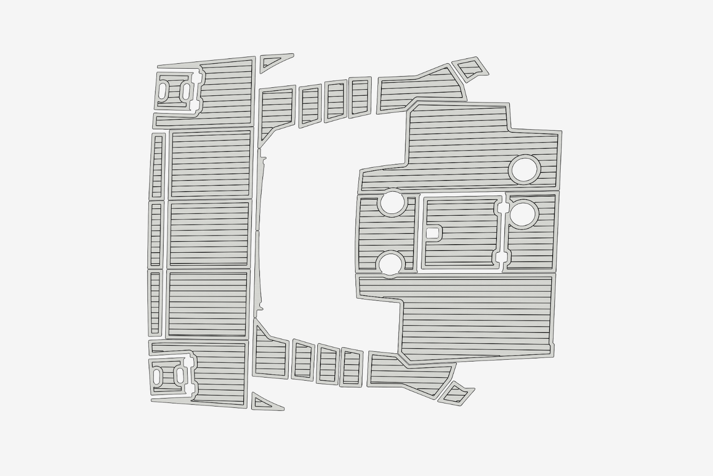 2016-2019 Cruisers 60 Cockpit Swim platform 1/4"6mm EVA Foam carpet mat floor