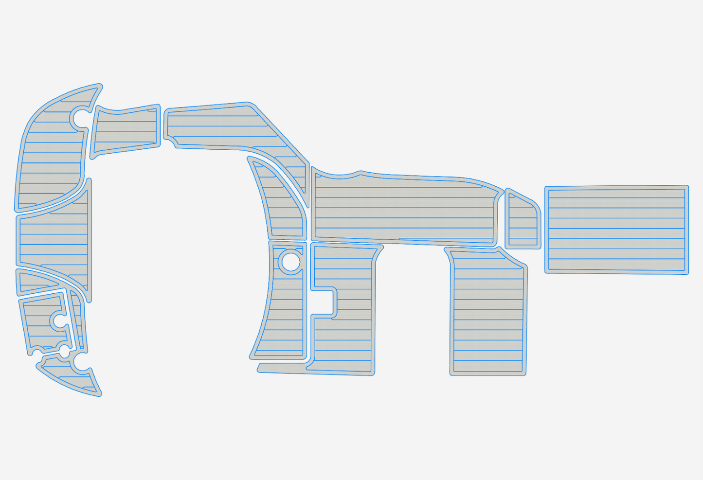 2004-2010 Crownline 250 CR Cockpit Swim platform 1/4"6mm EVA foam mat floor