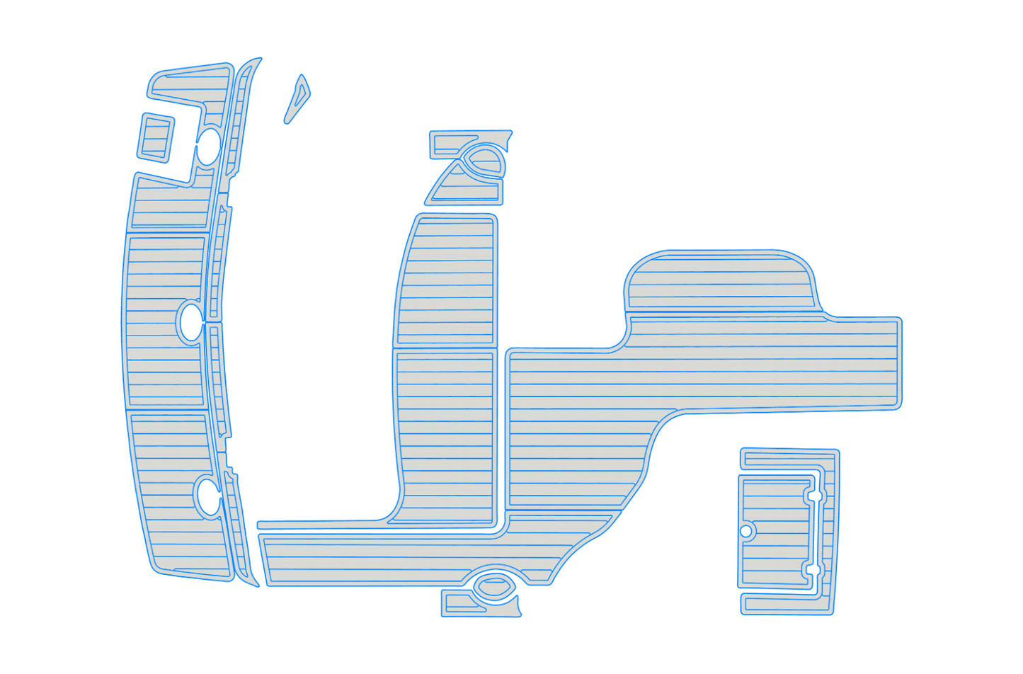 2000-2005 Rinker 310 Fiesta Vee Cockpit Swim platform 1/4"6mm EVA Faux floor