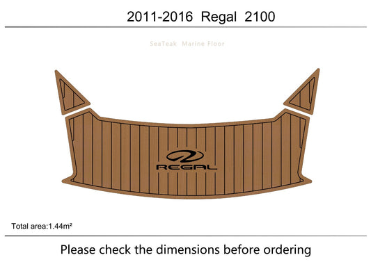 2011-2016 REGAL 2100 Swim platform Pads 1/4" 6mm EVA FaUX Teak floor