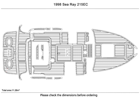 1998 sea ray 215 EC Swim Platform cockpit bow 1/4" 6mm EVA Foam Faux teak floor