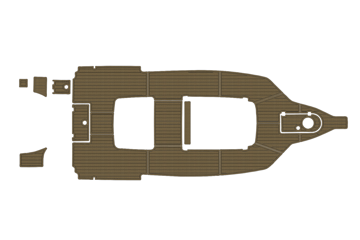 2015-2021 Tidewater 280 CC Cockpit 1/4"6mm EVA foam Faux teak marine mat floor