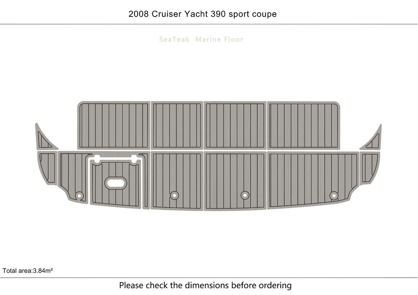 2008 Cruisers Yacht 390 sport coupe swimming platform 1/4" 6mm EVA Teak floor