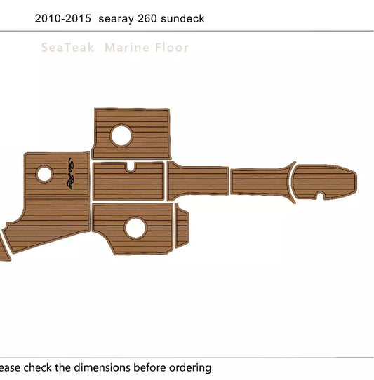 2010-2015 sea ray 260 sundeck 6mm Cockpit 6mm eva teak floor