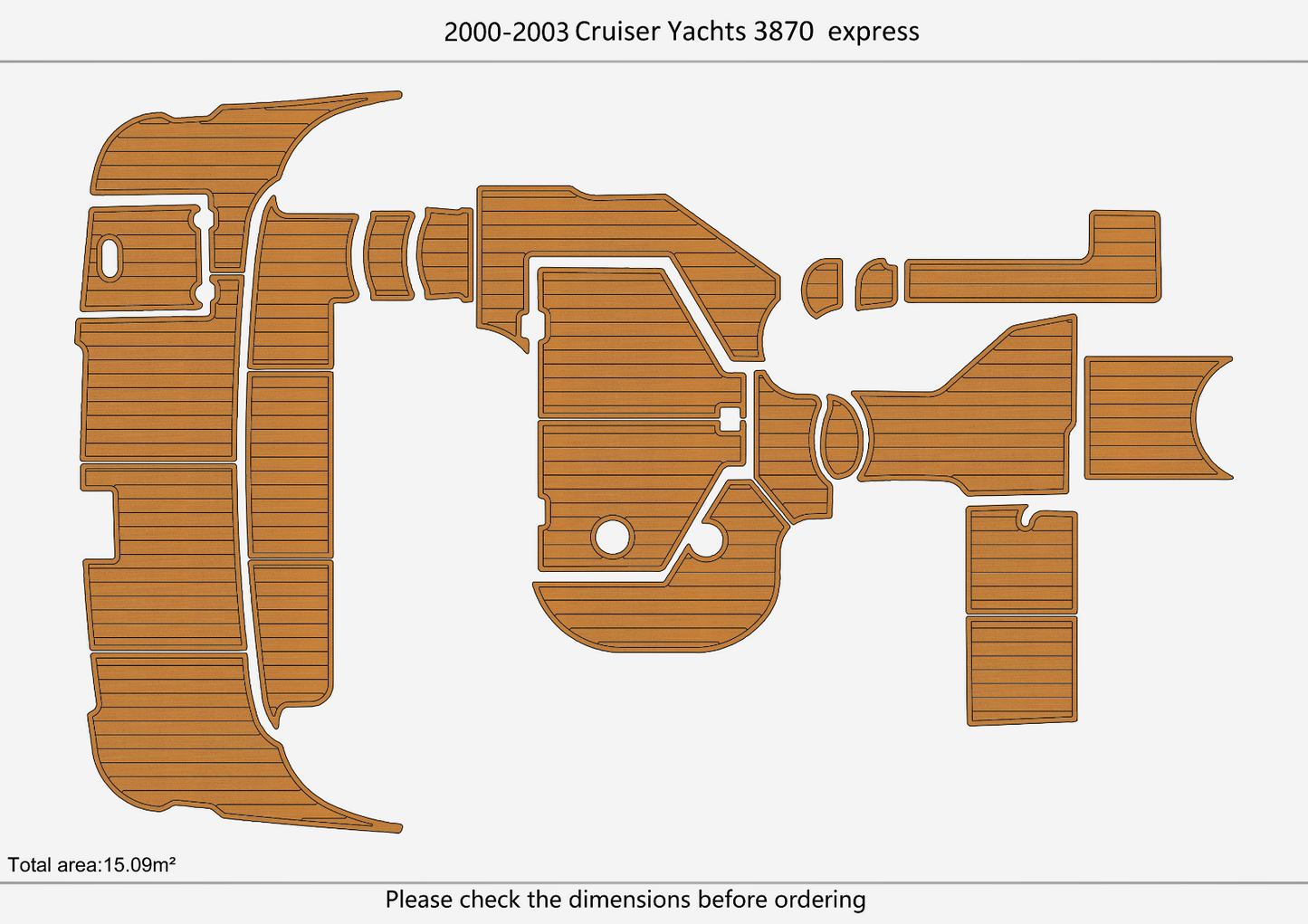 2000-2003 Cruiser Yachts 3870 express Cockpit Swim platform 1/4"6mm EVA floor