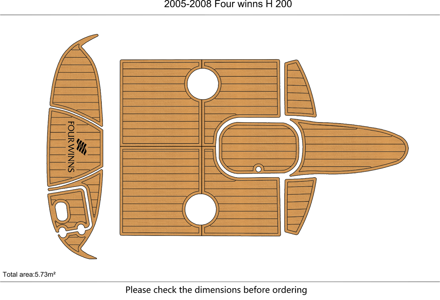 2005-2008 Four winns H 200 cockpit Swim platform 1/4" 6mm EVA Foam floor