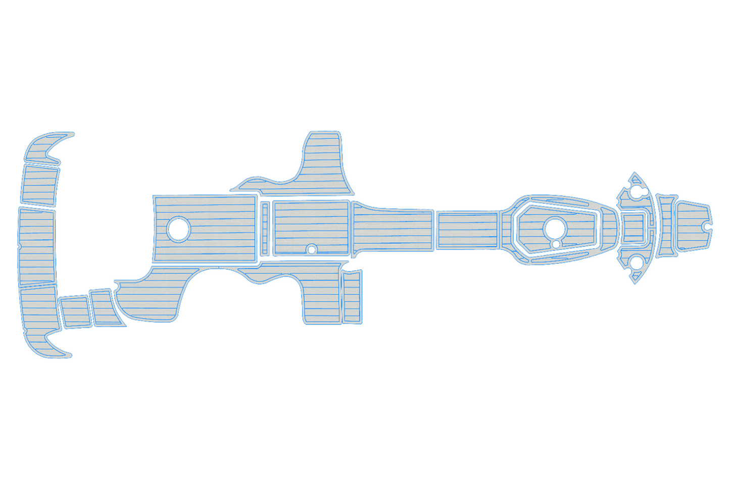2002-2007 Sea Ray 270 Sundeck Cockpit Swim platform 1/4"6mm EVA foam faux floor