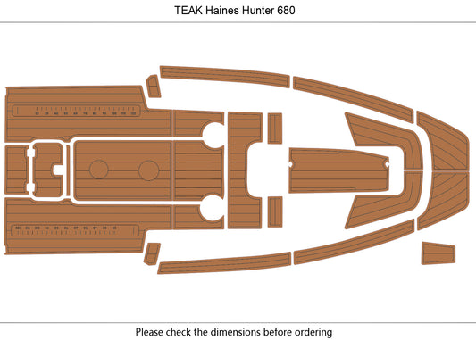Haines Hunter 680 cockpit Swim platform 1/4" 6mm EVA Foam Teak Deck floor
