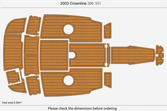 2003 Crownline 200 SSI Cockpit Swim platform Bow 1/4"6mm EVA foam faux mat floor