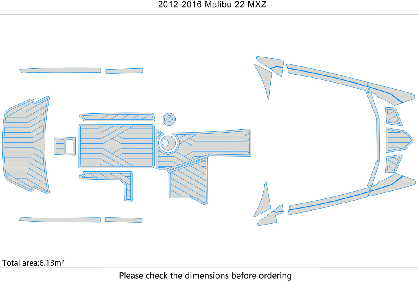 2012-2016 malibu 22 mxz Cockpit Swim platform 1/4"6mm EVA foam floor