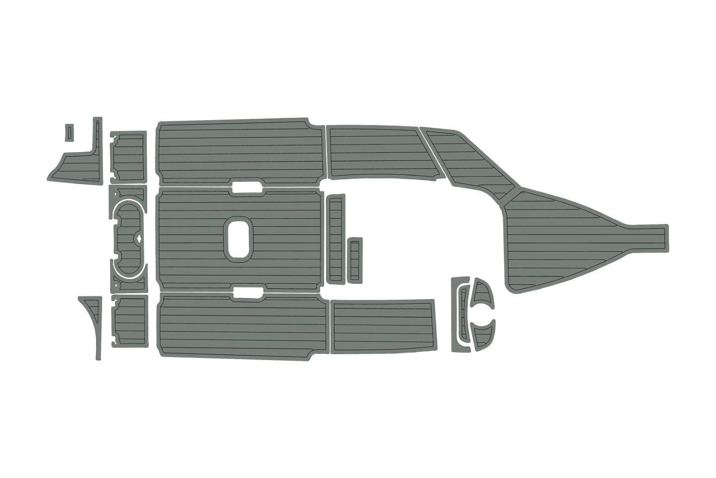 2021-2023 Tidewater 232 LXF Cockpit 1/4"6mm EVA foam Faux teak marine mat floor