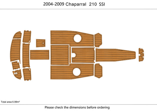 2004-2009 Chaparral 210 ssi Cockpit Swim platform bow 1/4"6mm EVA foam floor