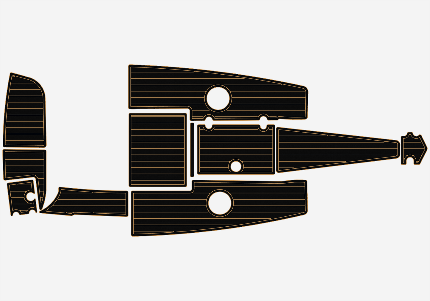 2007-2013 CROWNLINE 21 SS LPX Cockpit Swim platform Bow 1/4"6mm EVA foam floor