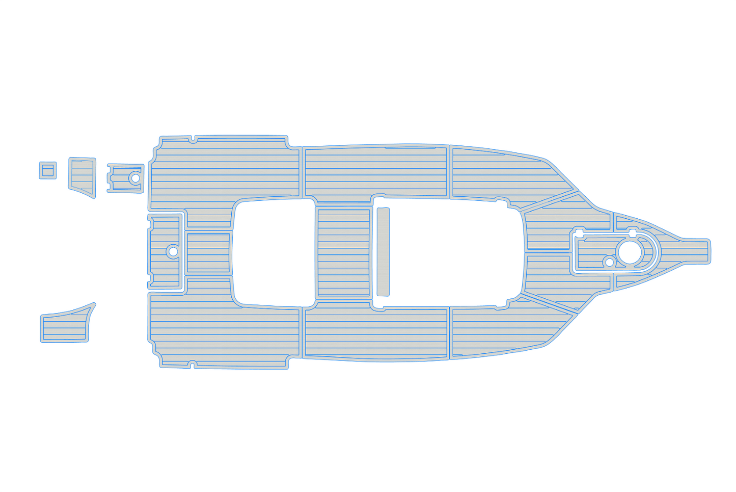 2015-2021 Tidewater 280 CC Cockpit 1/4"6mm EVA foam Faux teak marine mat floor