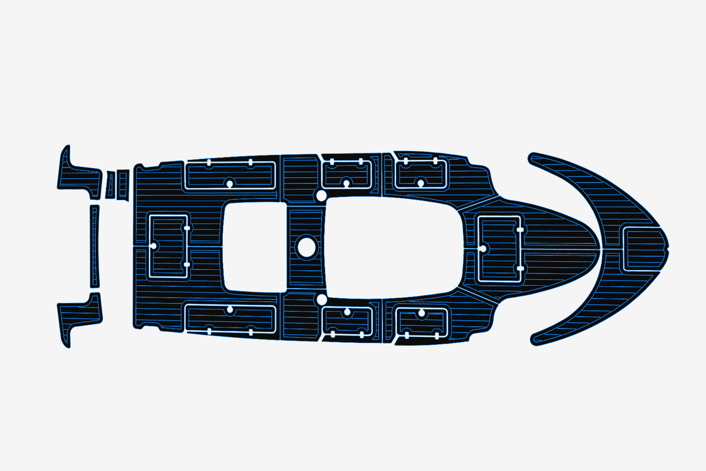 2007-2009 Chris Craft 29 Cockpit Swim platform 1/4"6mm EVA Foam faux mat floor