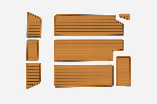 2001-2003 Fountain 38 Light Cockpit Swim platform 1/4" 6mm EVA Teak deck floor