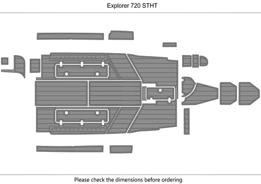 Explorer 720 STHT cockpit Swim platform 1/4" 6mm EVA Foam Teak Deck floor