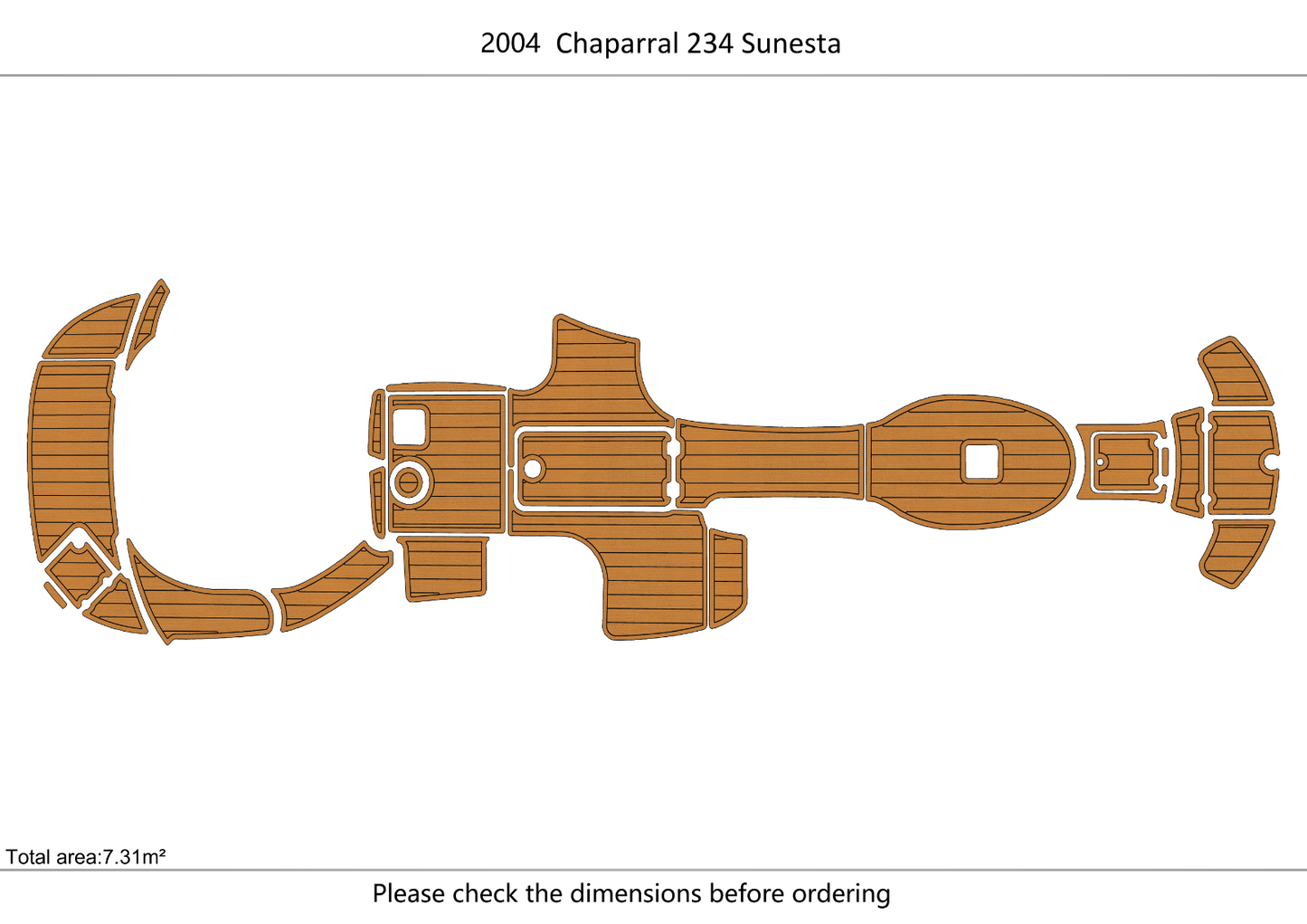 2004 Chaparral 234 Sunesta Cockpit Swim platform bow 1/4"6mm EVA foam faux floor