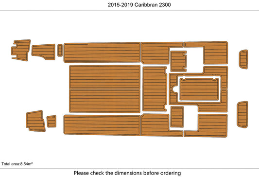 2015-2019 Caribbran 2300 Cockpit Swim platform 1/4"6mm EVA foam faux MAT floor