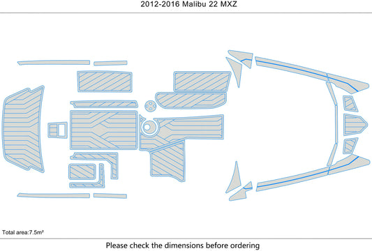 2012-2016 malibu 22 mxz Cockpit Swim platform 1/4"6mm EVA foam floor