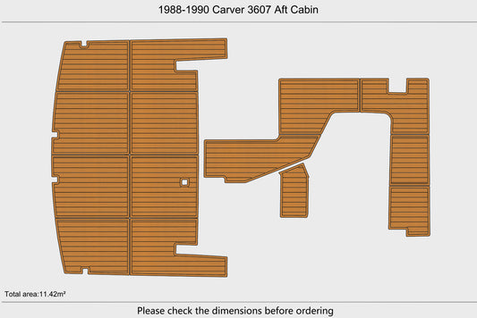 1988-1990 Carver 3607 Aft Cabin Cockpit 1/4"6mm EVA Foam carpet marine mat floor