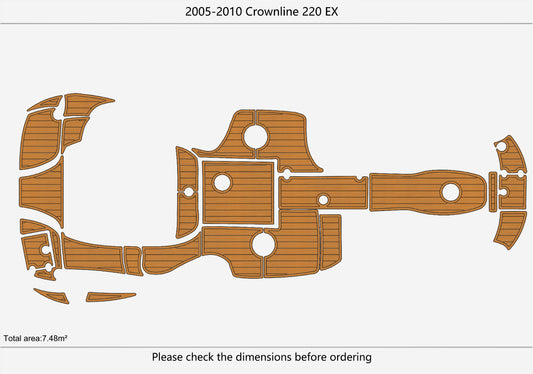 2005-2010 Crownline 220 EX Cockpit Swim platform Bow 1/4"6mm EVA foam faux floor