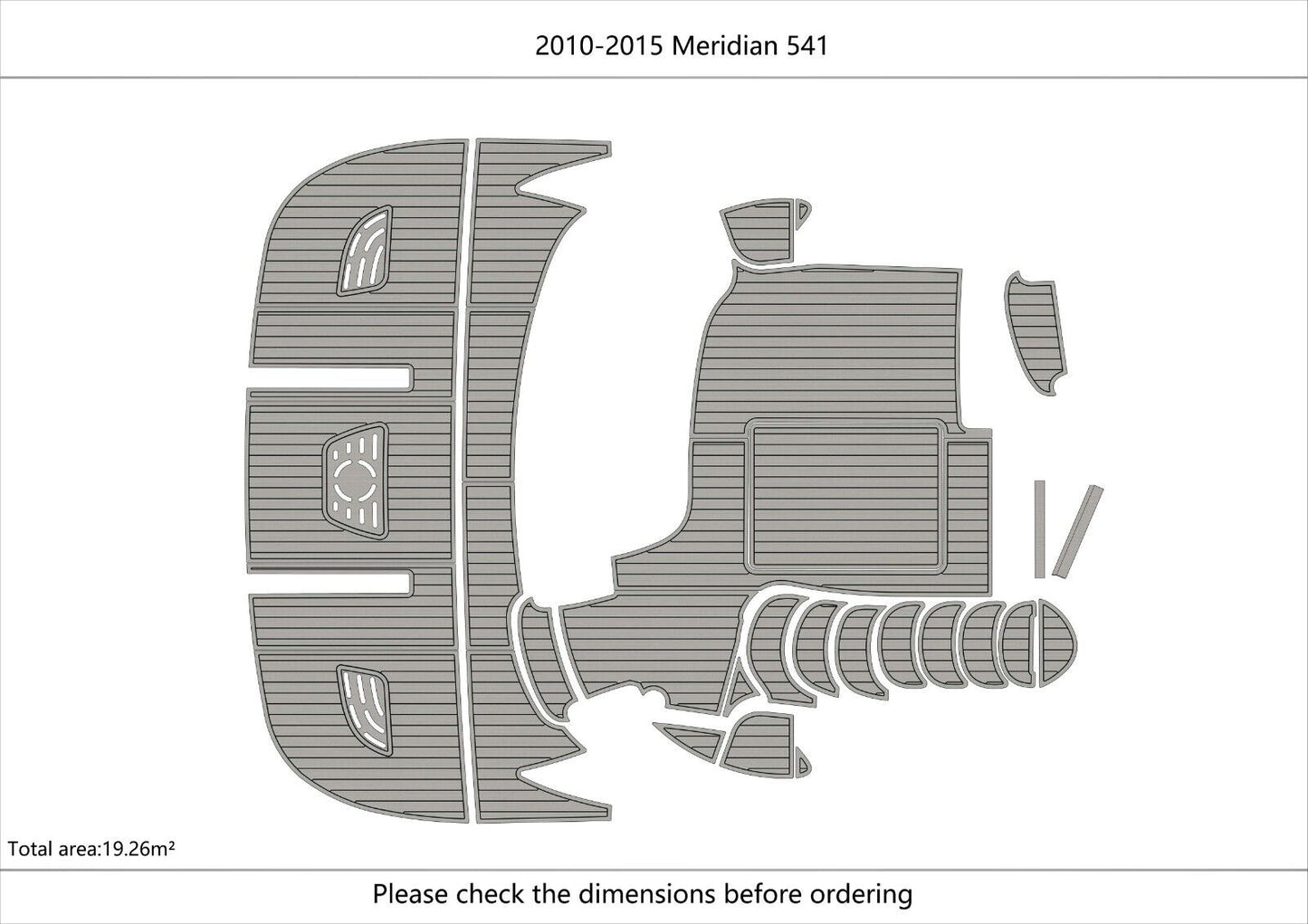 2010-2015 Meridian 541 Cockpit Swim platform 1/4" 6mm EVA Foam teak floor
