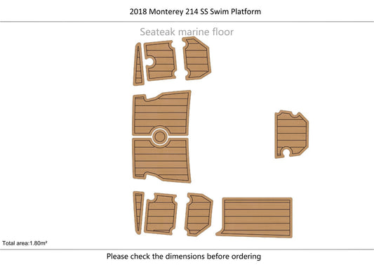 2018 Monterey 214 SS swim platform 1/4" 6mm EVA Foam FAUX Teak deck floor