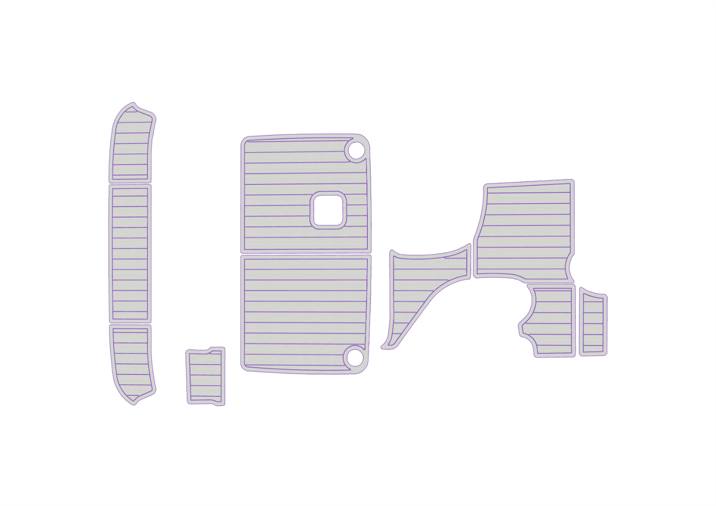 2000-2002 Bayliner 2455 Cockpit Swim platform 1/4" 6mm EVA faux teak mat Floor