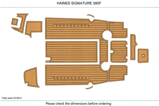 HAINES SIGNATURE 580F cockpit Swim platform 1/4" 6mm EVA Foam Teak Deck floor