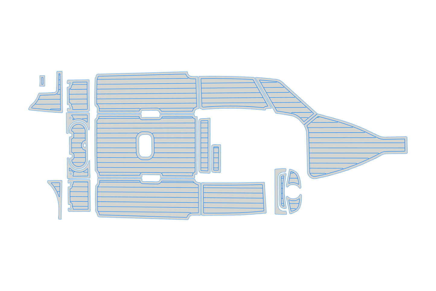 2021-2023 Tidewater 232 LXF Cockpit 1/4"6mm EVA foam Faux teak marine mat floor