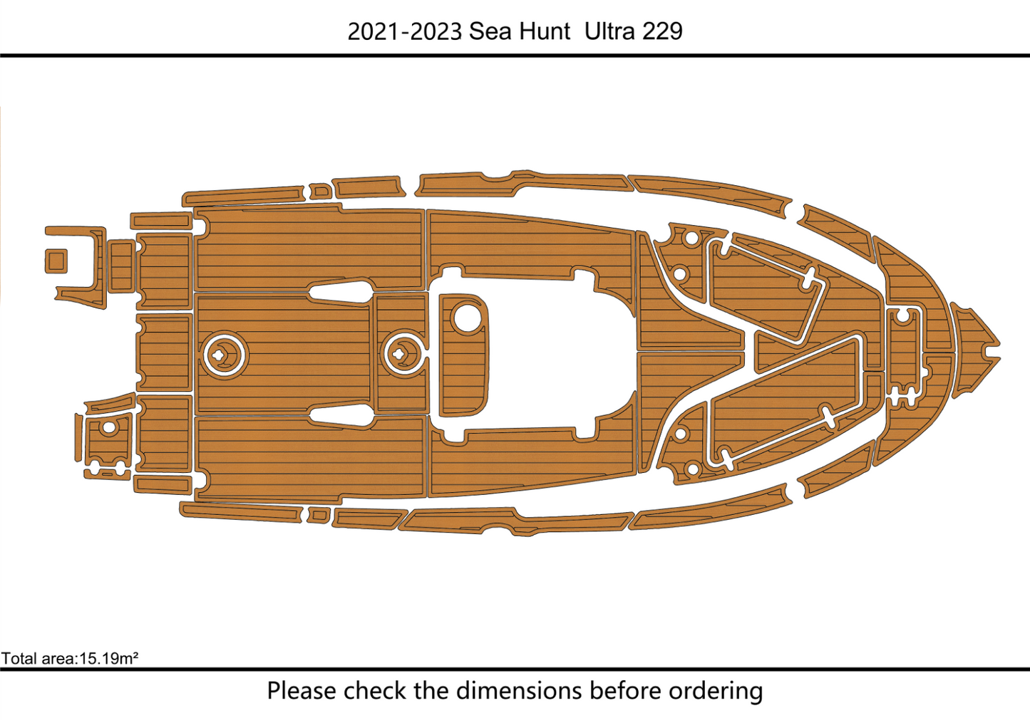 2021-2023 Sea Hunt 229 ultra Cockpit Swim platform bow 1/4"6mm EVA Foam floor