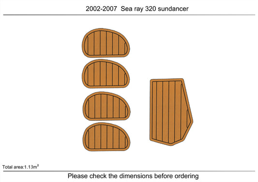 2002-2007 Searay 320 Sundance Cockpit 6mm EVA FAUX TEAK floor