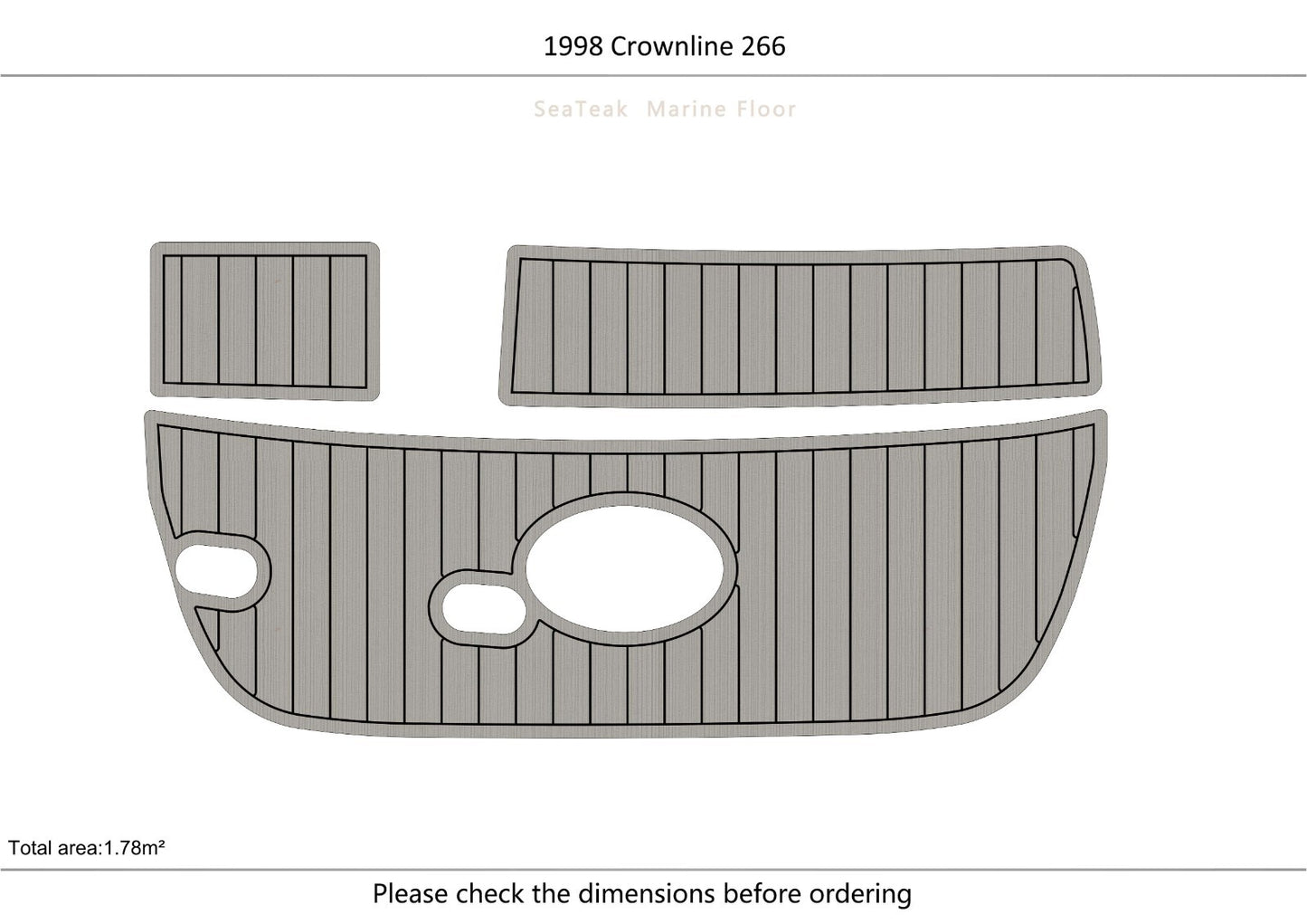 1998 Crownline 266 Swim Platform 1/4" 6mm EVA Foam FAUX teak marine floor