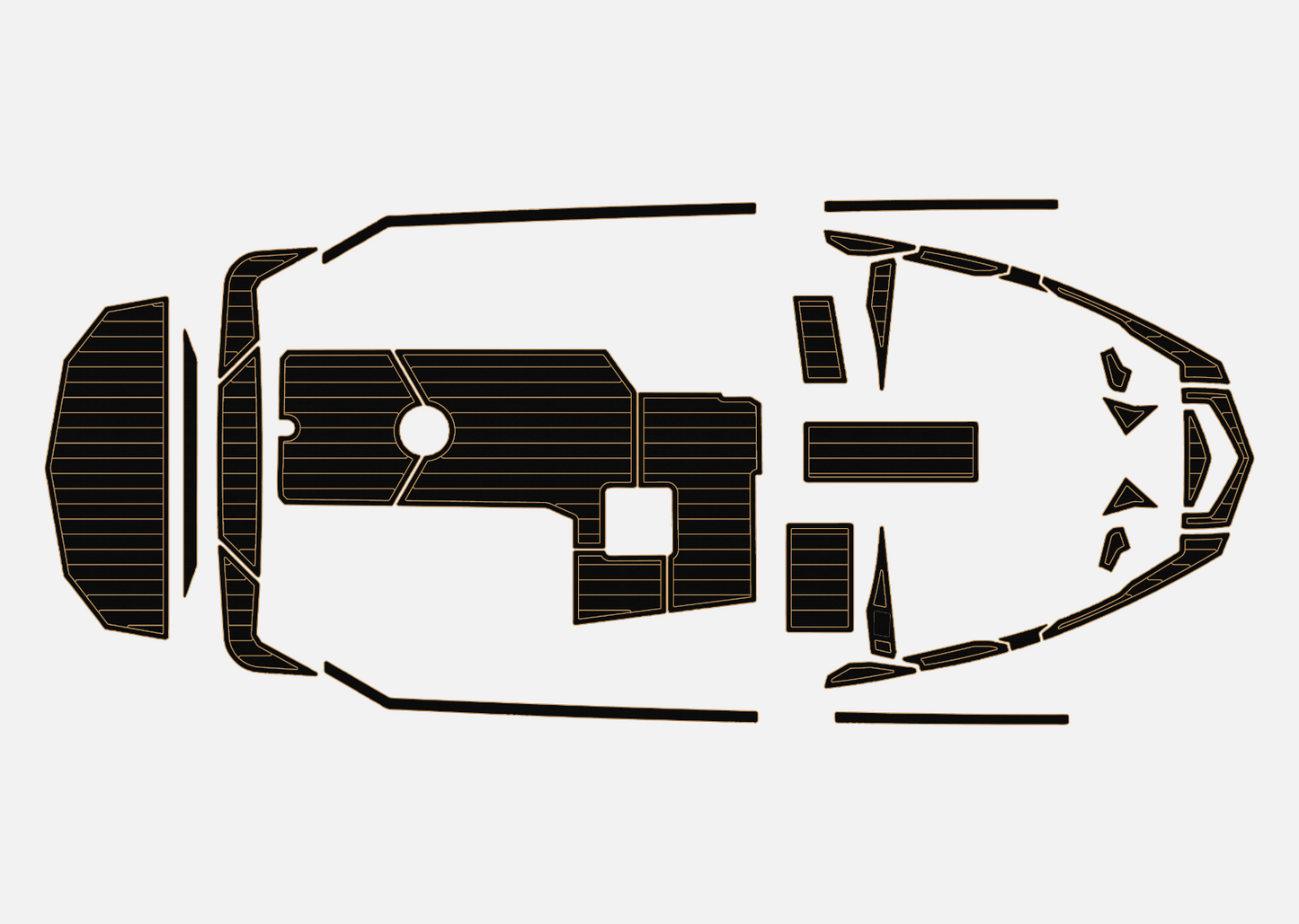 2018-2019 Supreme S224 Cockpit Swim platform 1/4" 6mm EVA faux teak mat Floor