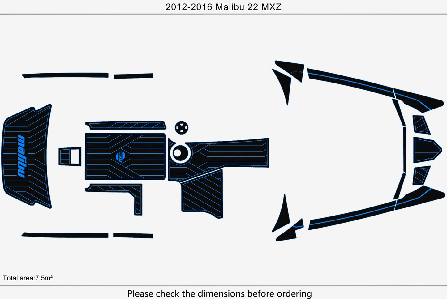 2012-2016 malibu 22 mxz Cockpit Swim platform 1/4"6mm EVA foam floor