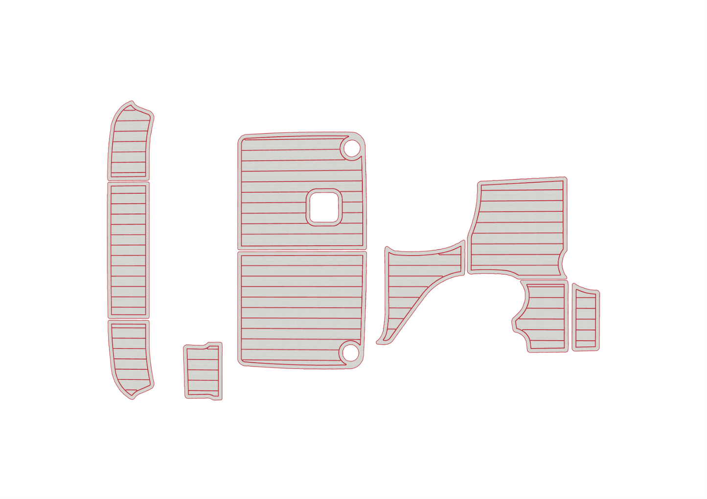 2000-2002 Bayliner 2455 Cockpit Swim platform 1/4" 6mm EVA faux teak mat Floor