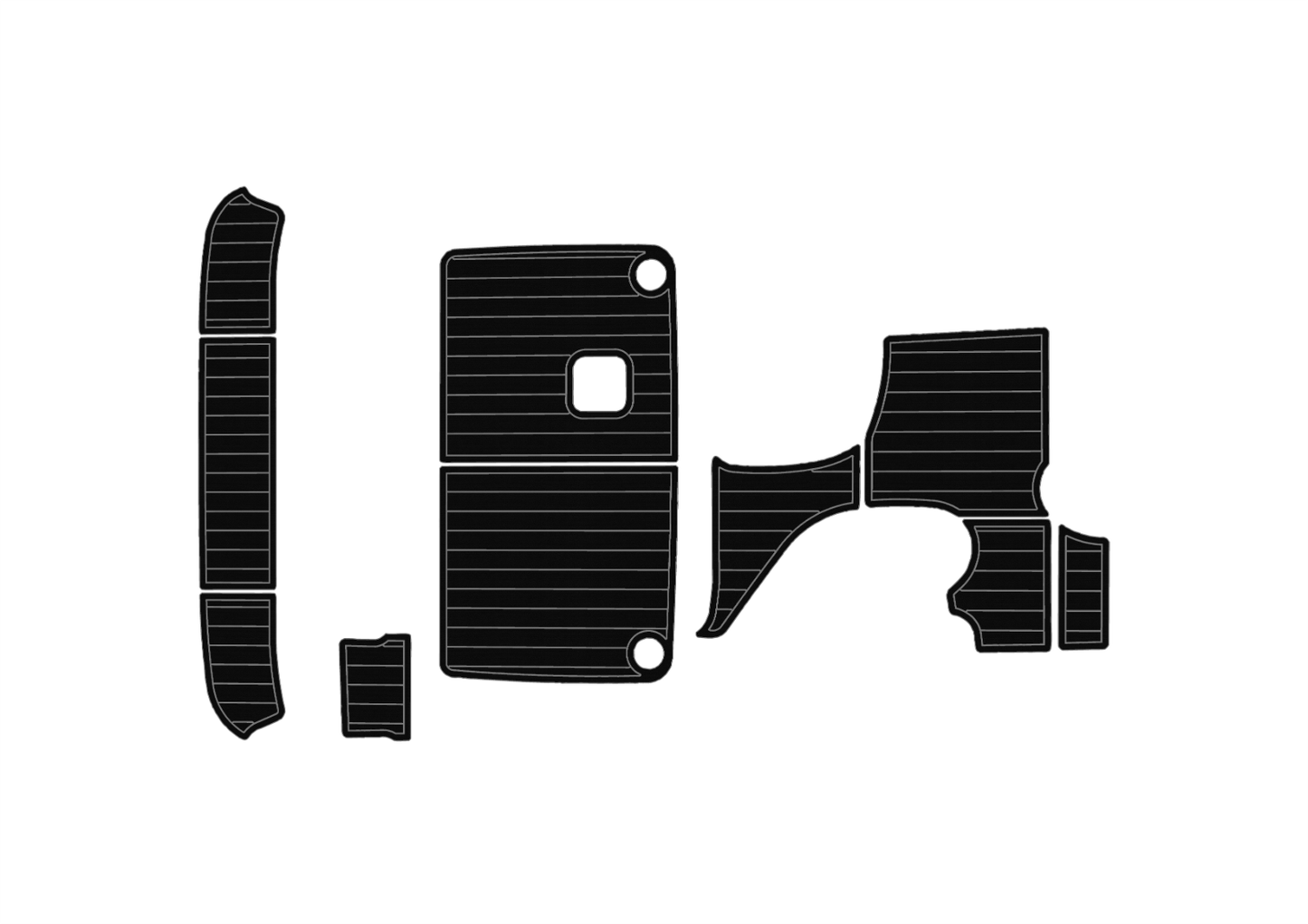 2000-2002 Bayliner 2455 Cockpit Swim platform 1/4" 6mm EVA faux teak mat Floor